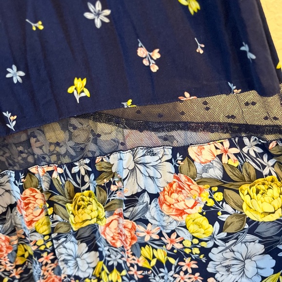 Torrid Navy Floral Dress with Yellow and Pink Accents - Picture 4 of 7